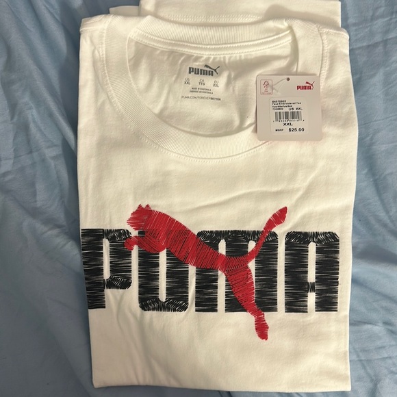 NWT Puma White Red T-Shirt Size XXL - Picture 2 of 3